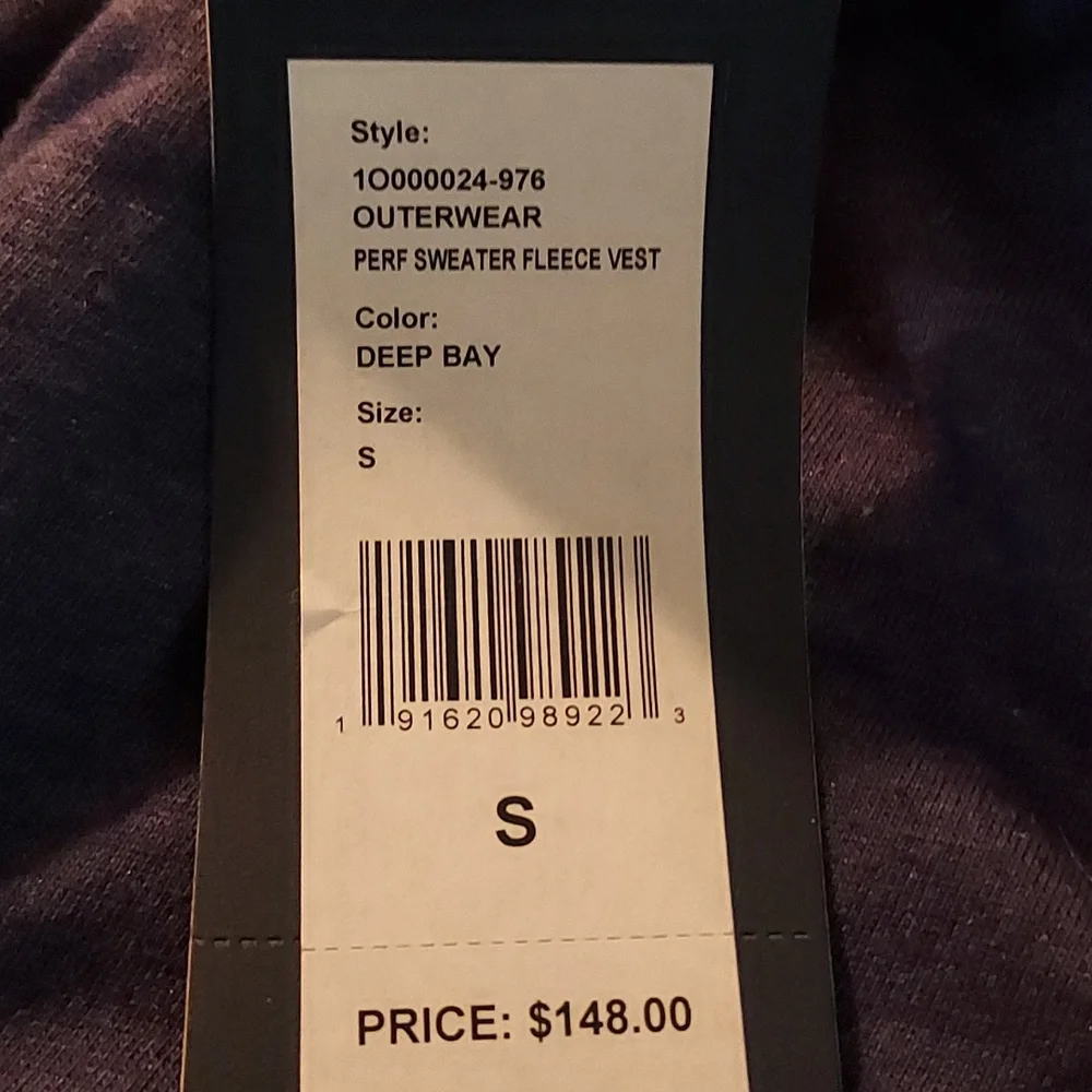 NWT Vineyard Vines Mens Perfect Sweater‎ Fleece Vest Deep Blue Size SM